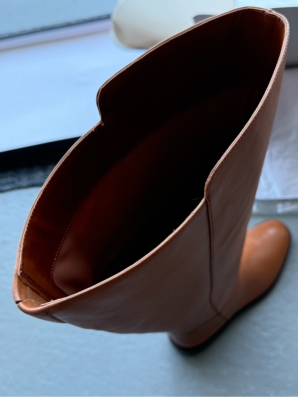 Vince Camuto Tall Chestnut Leather Riding Boots - Picture 5 of 10